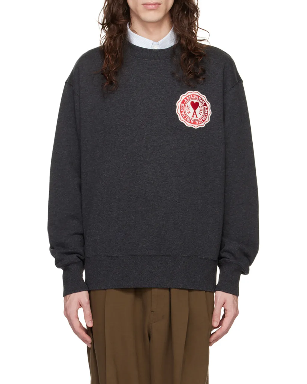 Ami De Coeur Logo Patch Crewneck Sweatshirt