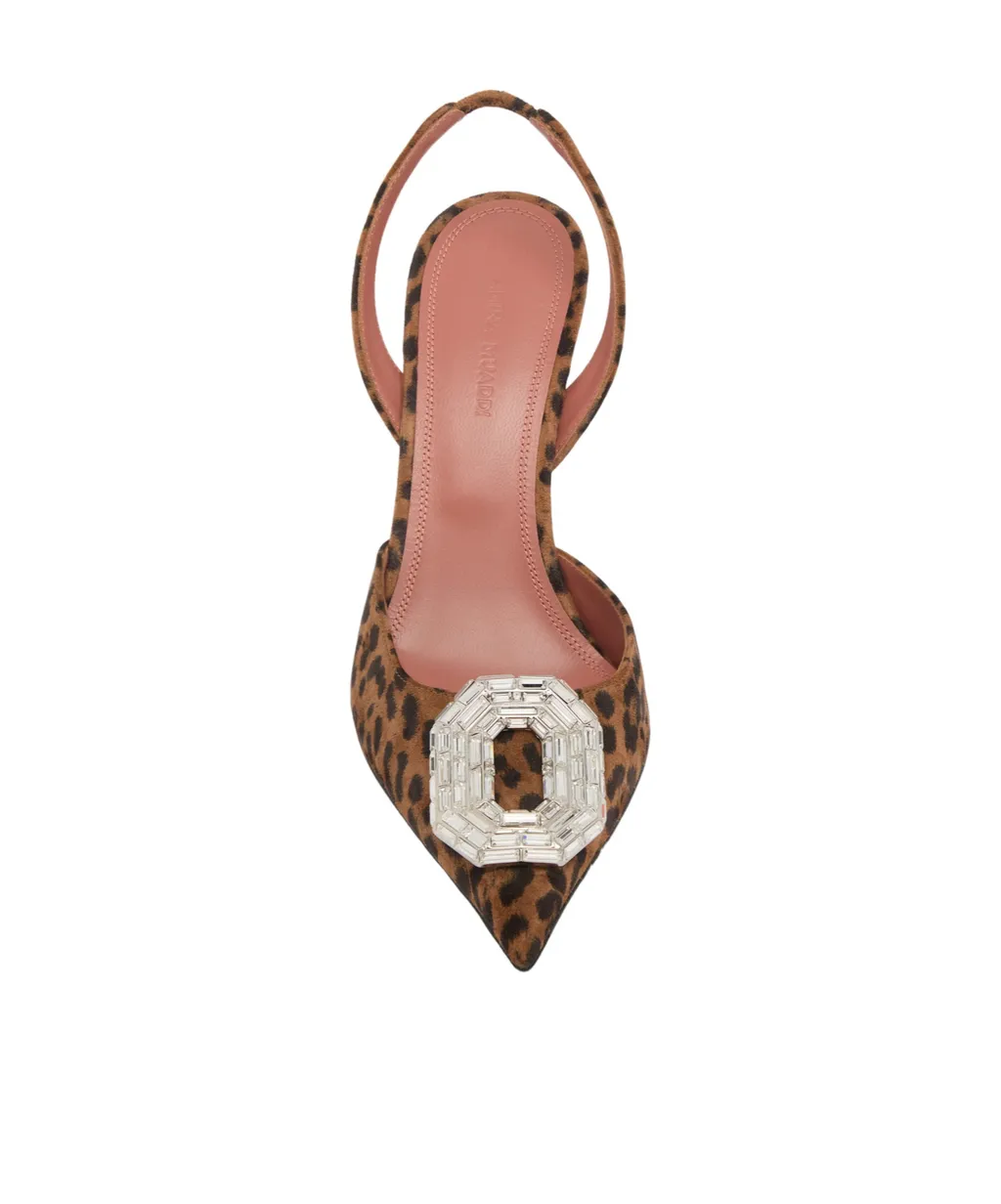 Camelia Sling 90 Leopard Printed Suede