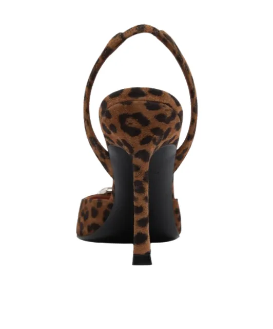 Camelia Sling 90 Leopard Printed Suede
