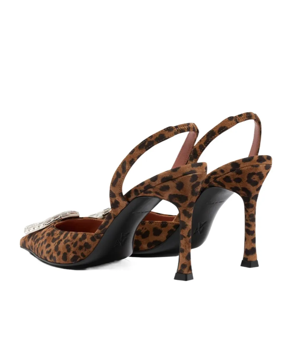 Camelia Sling 90 Leopard Printed Suede