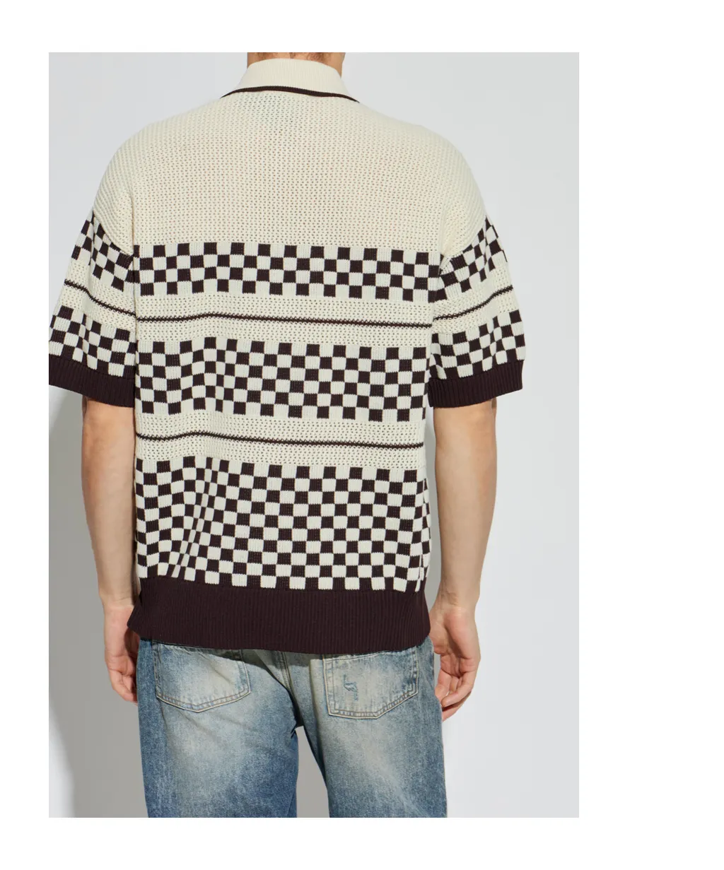 Chequered Short Sleeved Knitted Shirt