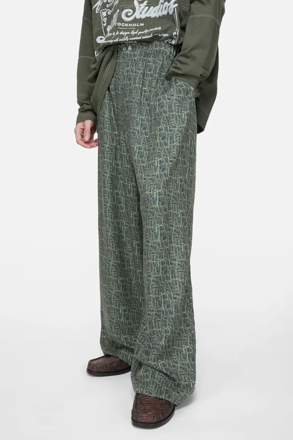 Abstract-Print Trousers