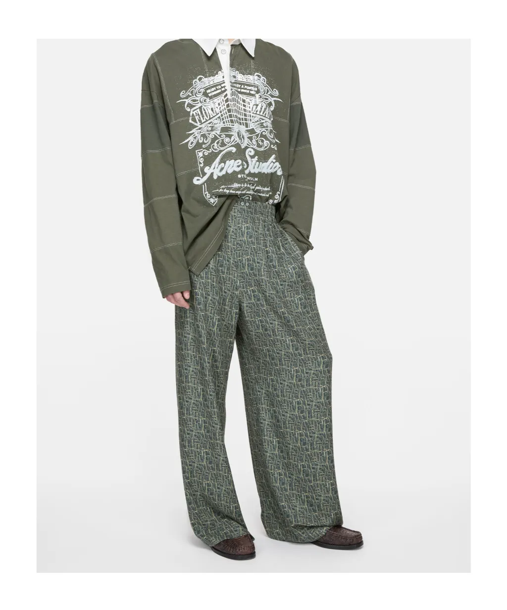 Abstract-Print Trousers