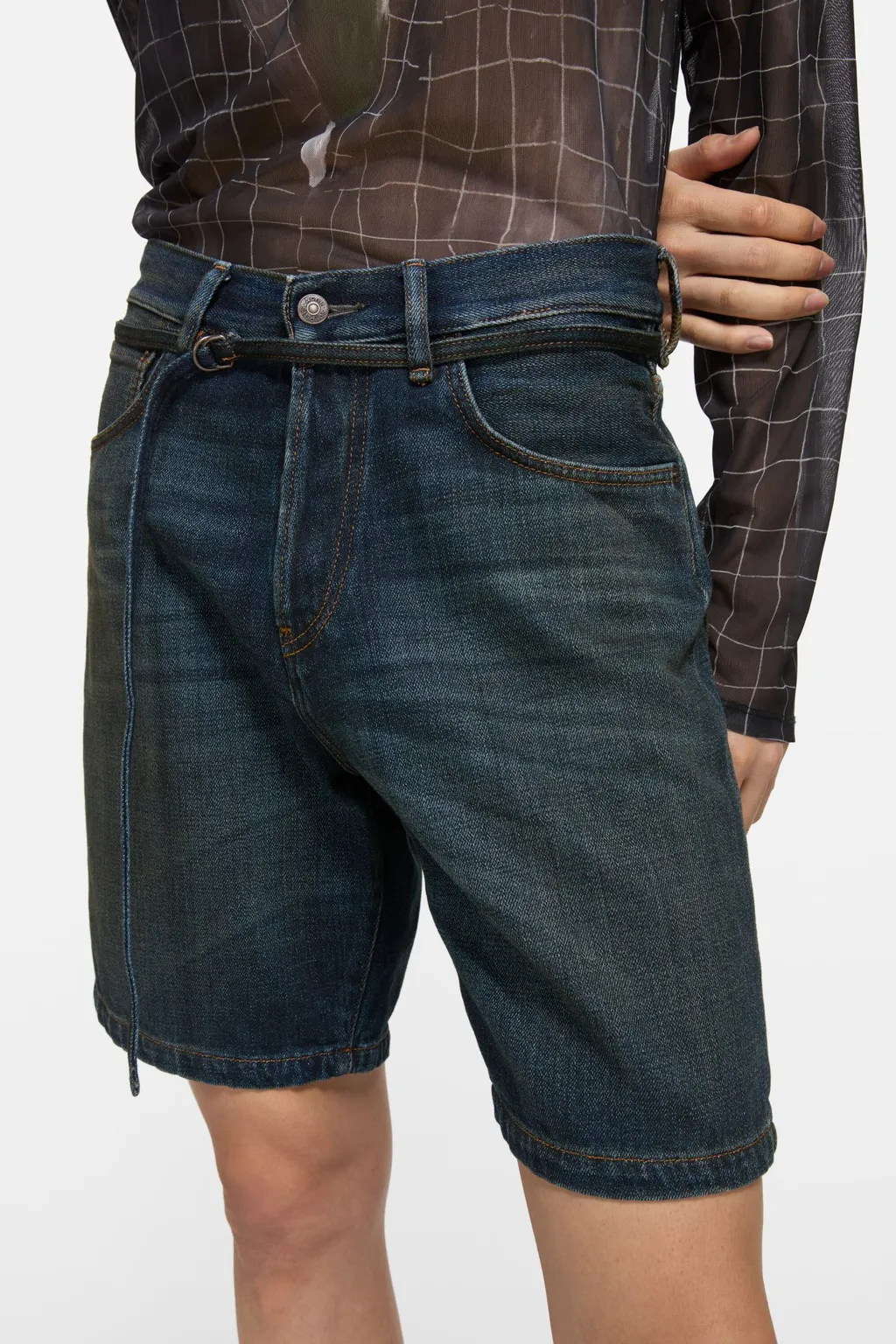 Cotton Denim Shorts