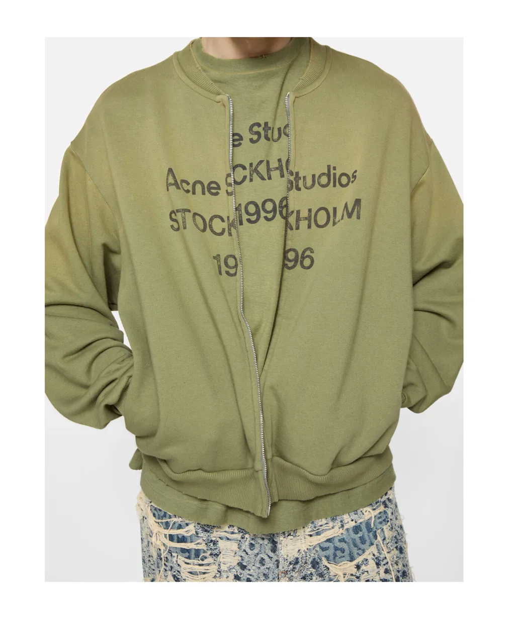 Logo Printed Zip-Up Sweatshirt