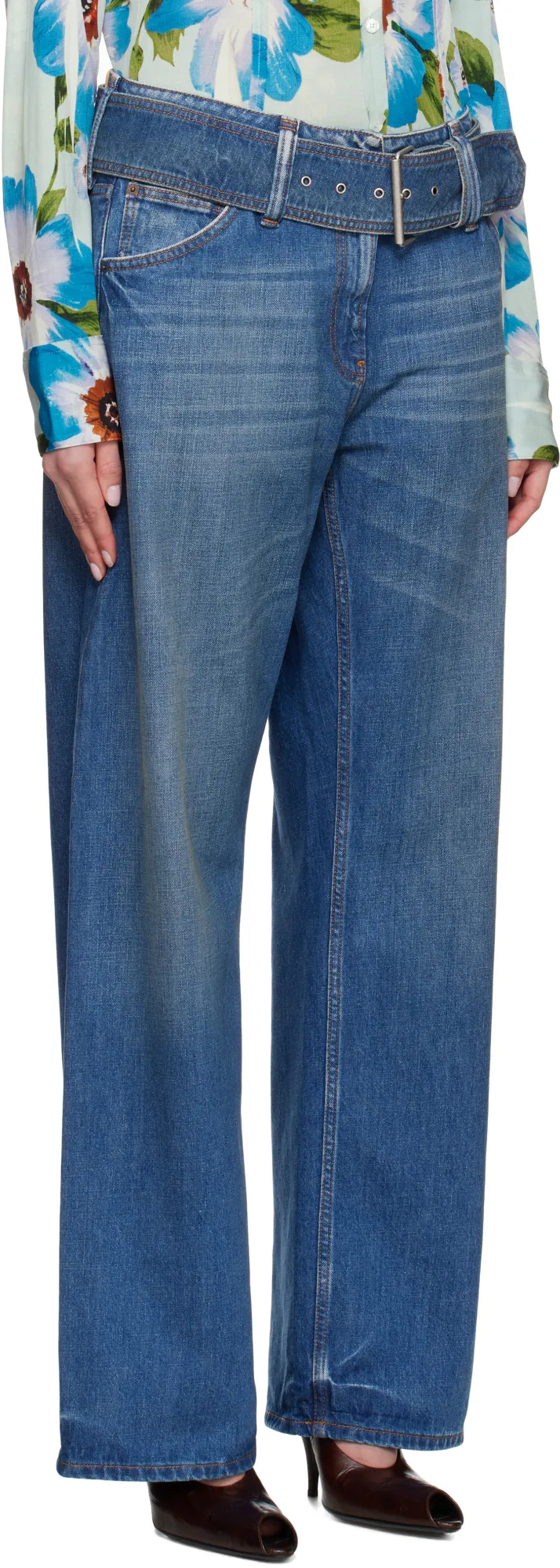 Belted Denim Jeans