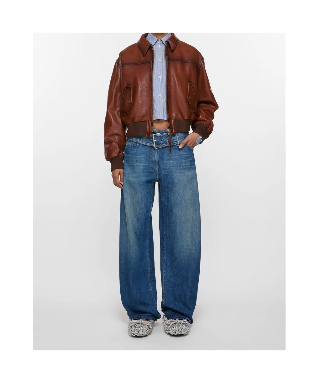 Belted Denim Jeans