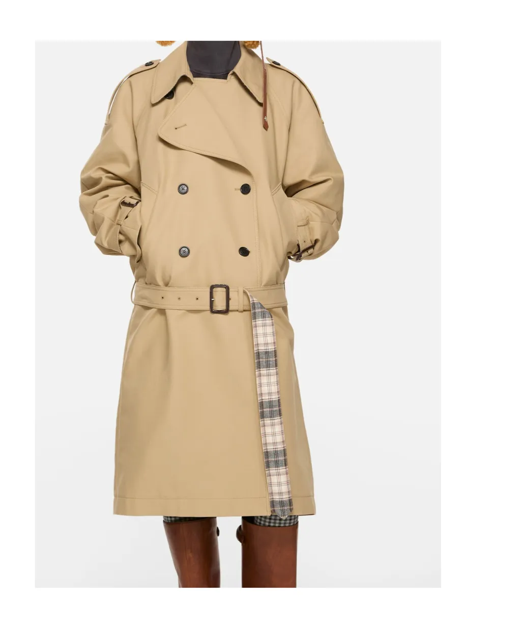 Double-Breasted Belted Trench Coat