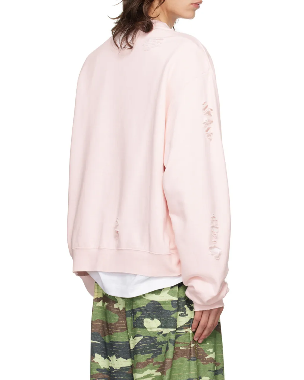 Distressed Logo Printed Sweatshirt