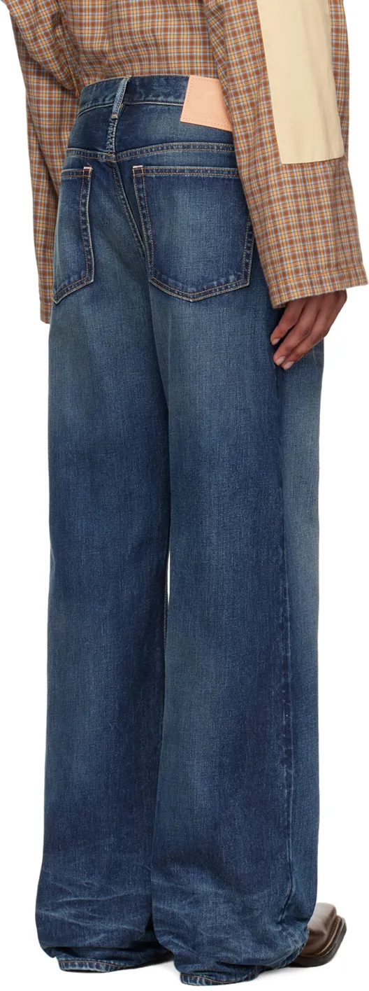 Logo Patch Straight Leg Jeans