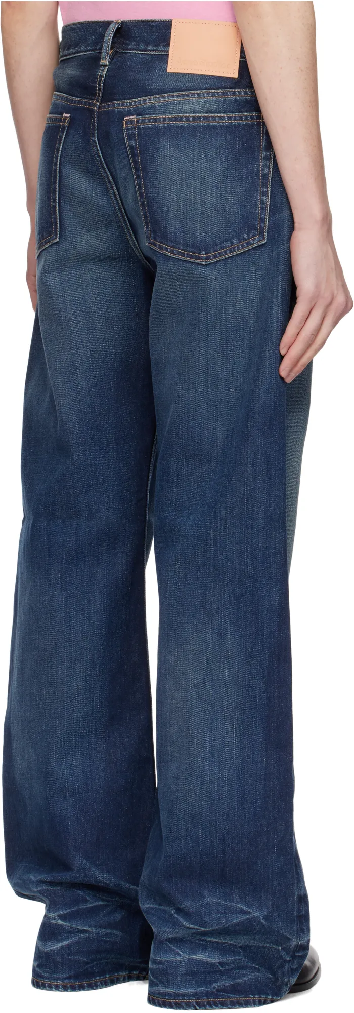 Logo Patch Straight Leg Jeans