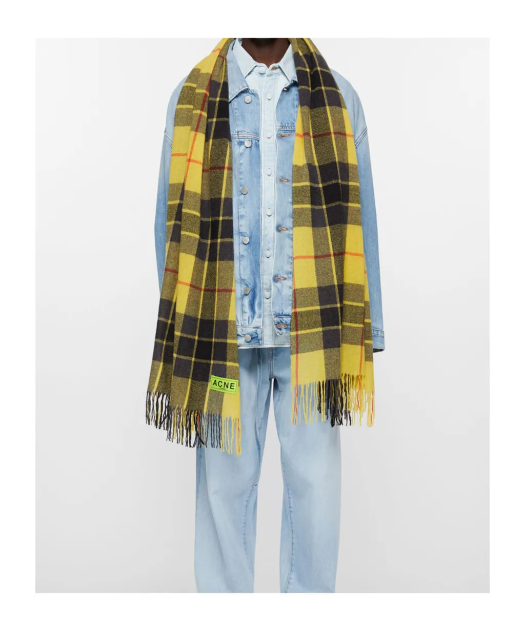 Plaid Fringed Scarf