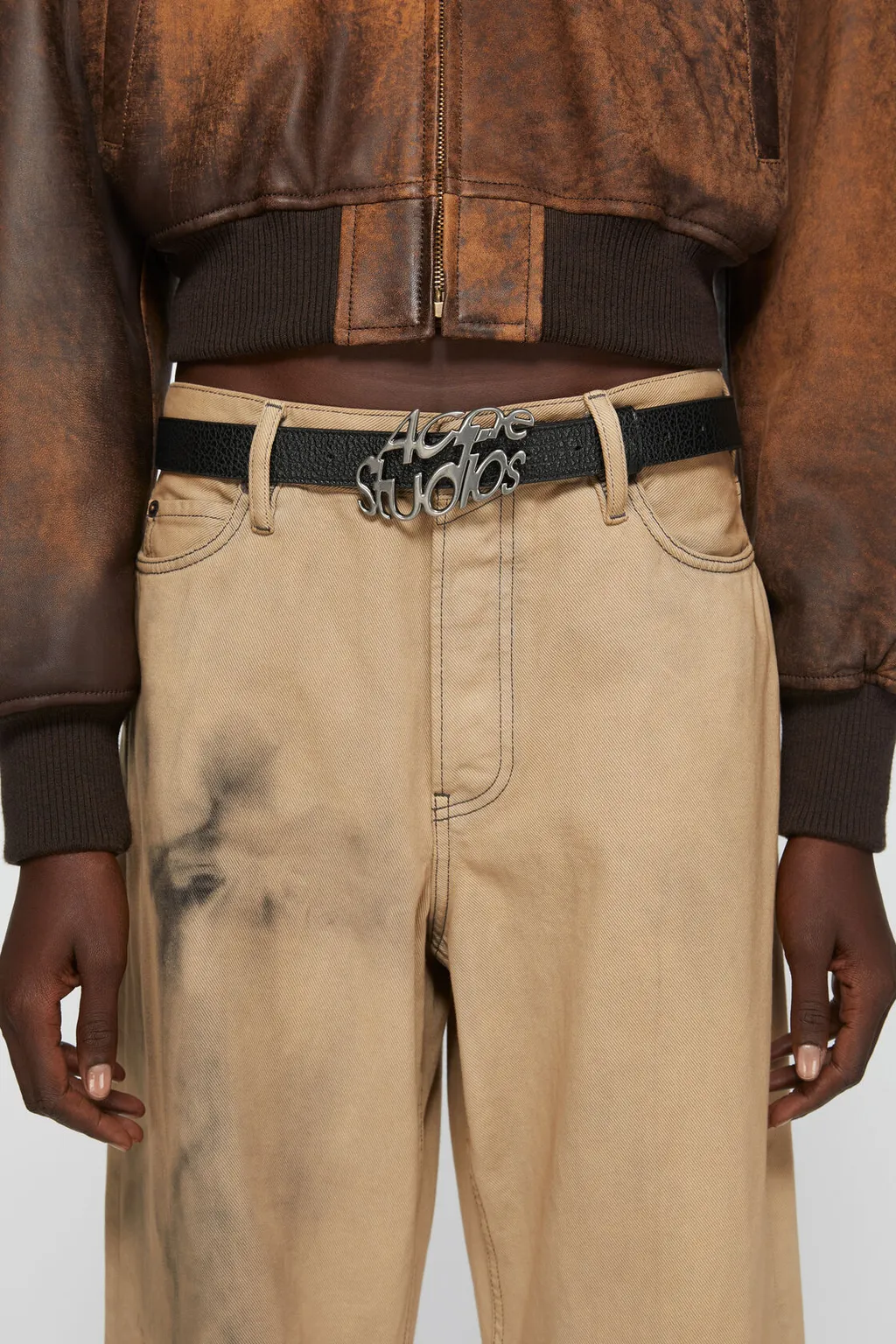 Logo Plaque Leather Belt