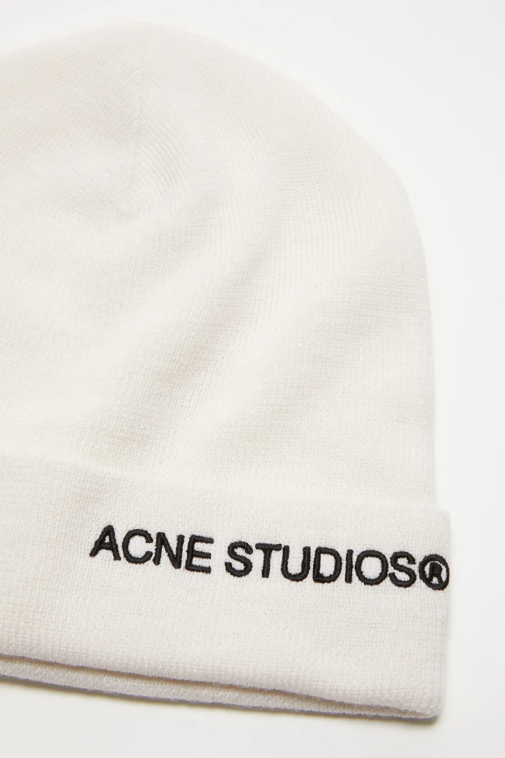 Logo Embroidered Ribbed Beanie