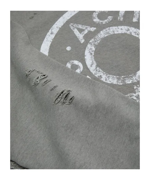 Logo Printed Distressed Sweatshirt