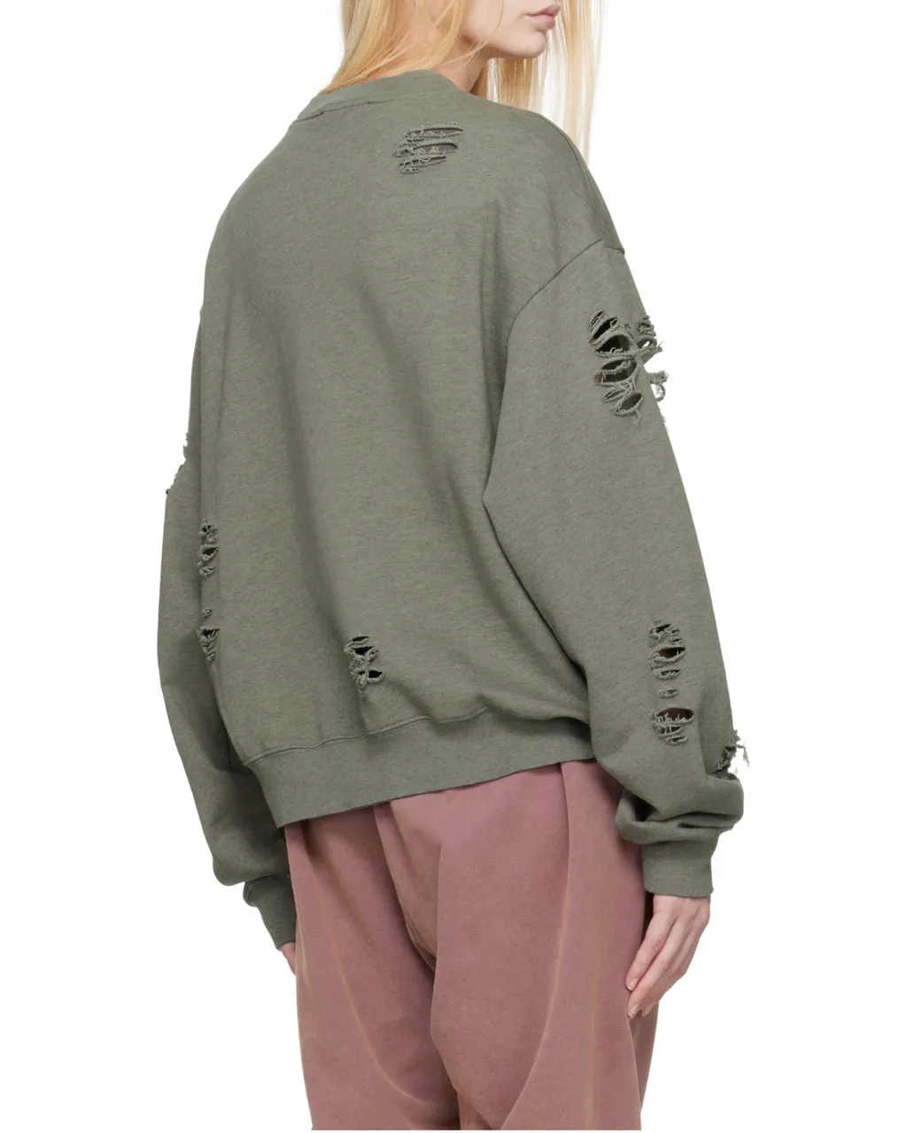 Logo Printed Distressed Sweatshirt