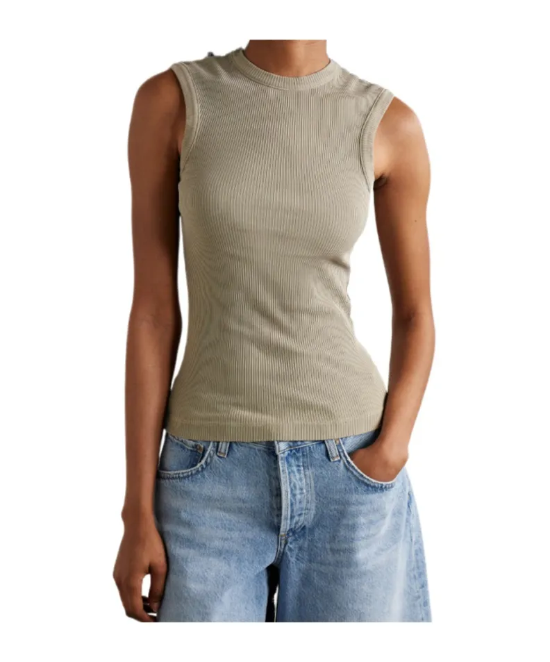 Cassidy Ribbed Stretch Organic Cotton And Lyocell-Blend Jersey Tank