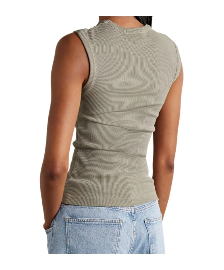 Cassidy Ribbed Stretch Organic Cotton And Lyocell-Blend Jersey Tank