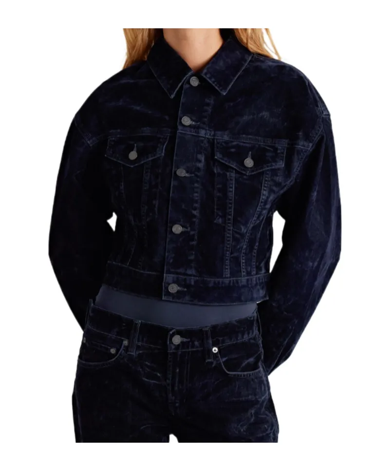 Radley Cropped Cotton-Blend Velvet Jacket
