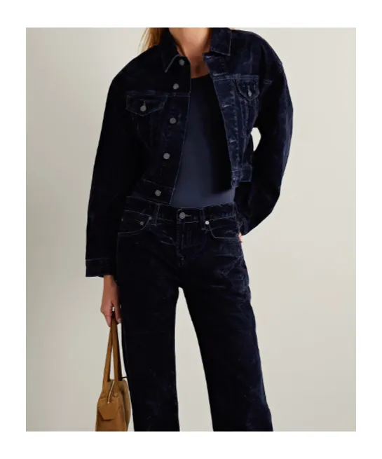 Radley Cropped Cotton-Blend Velvet Jacket