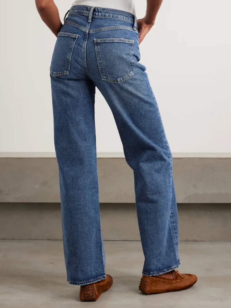 Harper Mid-Rise Straight-Leg Jeans