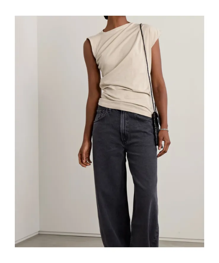 Beth Draped Organic Cotton-Jersey T-Shirt