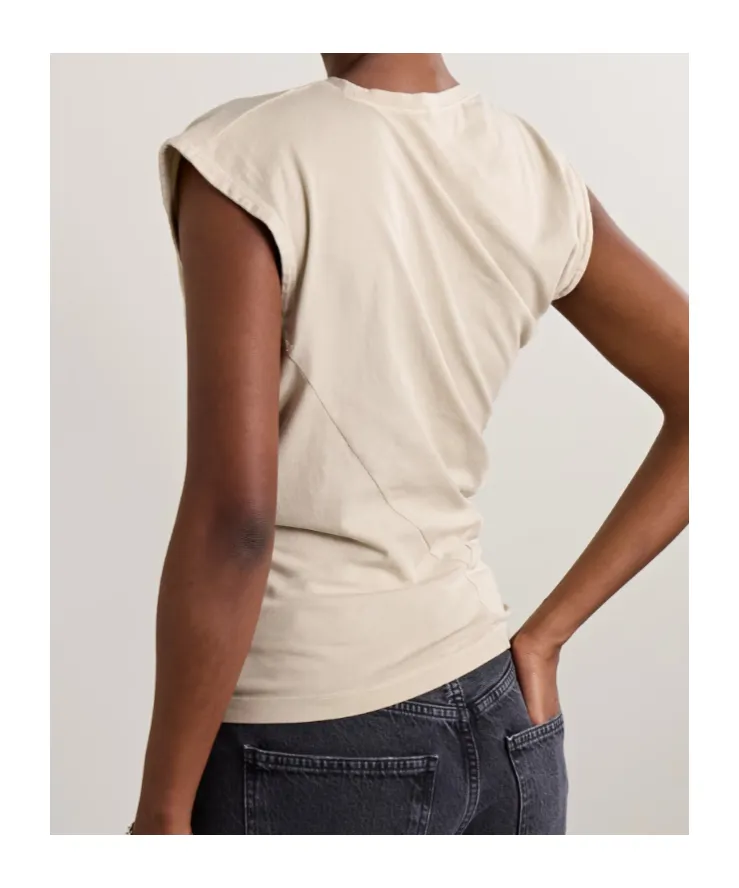 Beth Draped Organic Cotton-Jersey T-Shirt