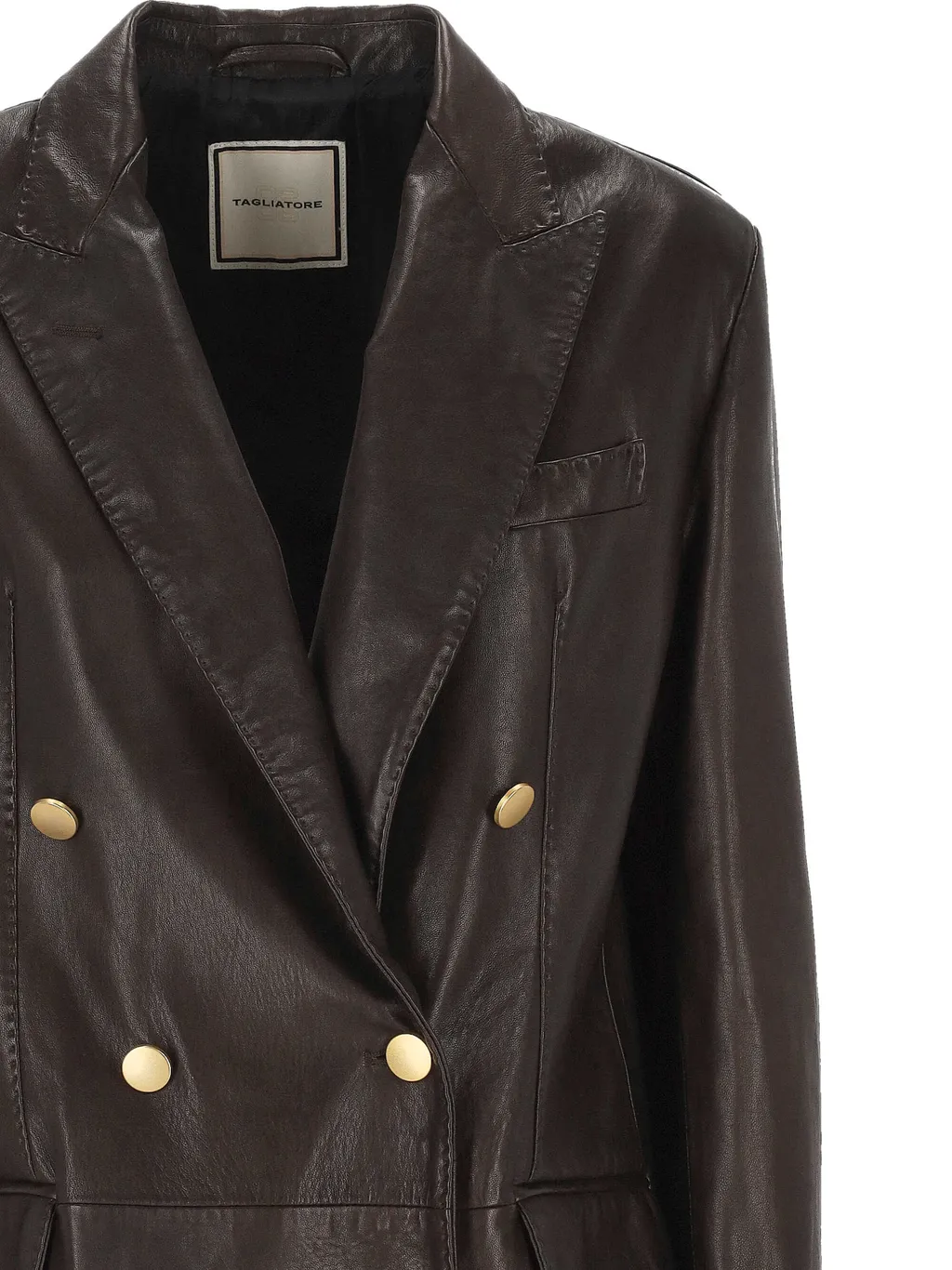 Double-Breasted Leather Jacket