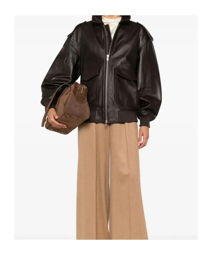 Zip-Fastening Leather Jacket