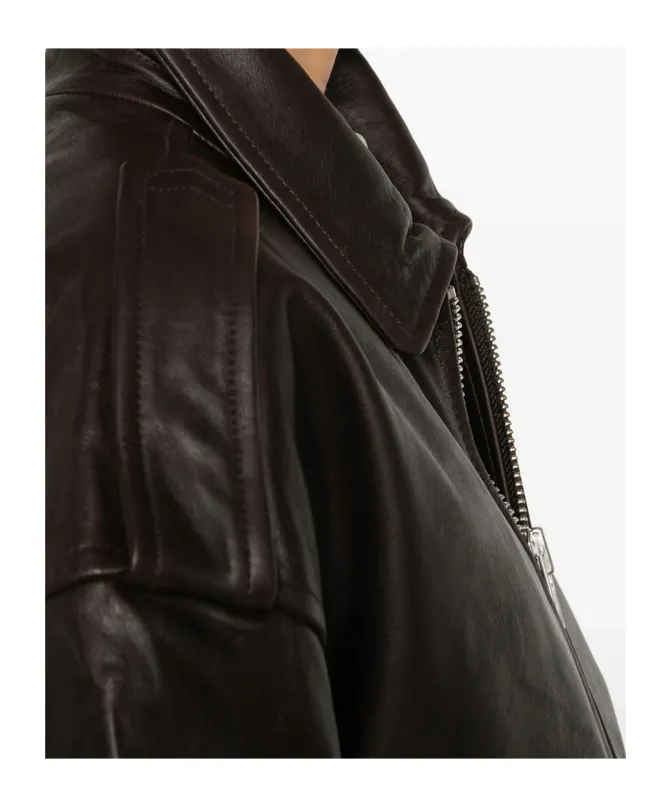 Zip-Fastening Leather Jacket