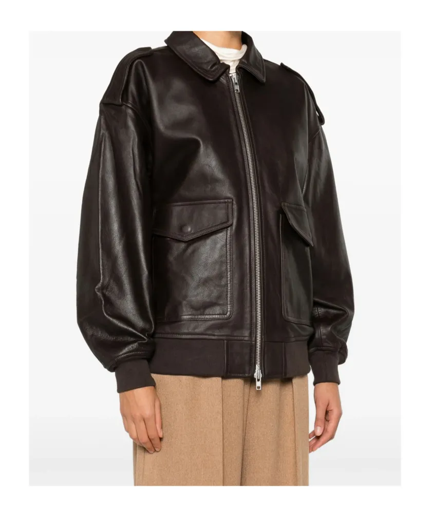 Zip-Fastening Leather Jacket