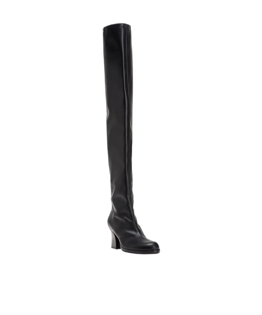 Faux-Leather Knee-High Boots