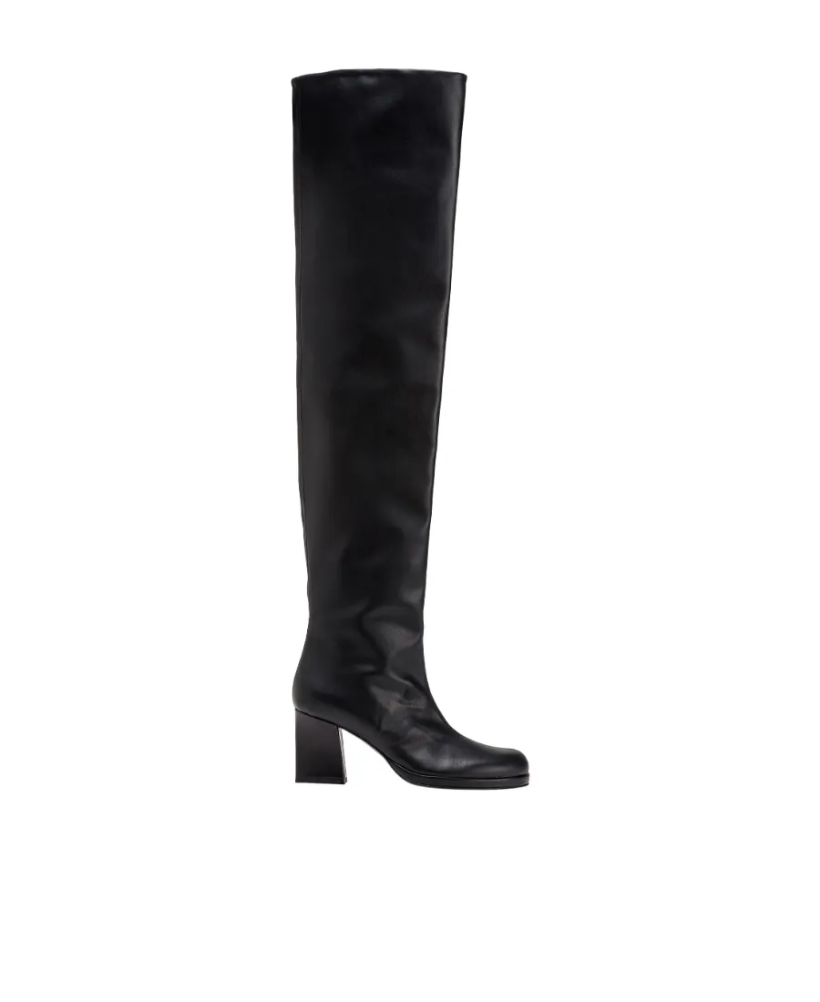 Faux-Leather Knee-High Boots