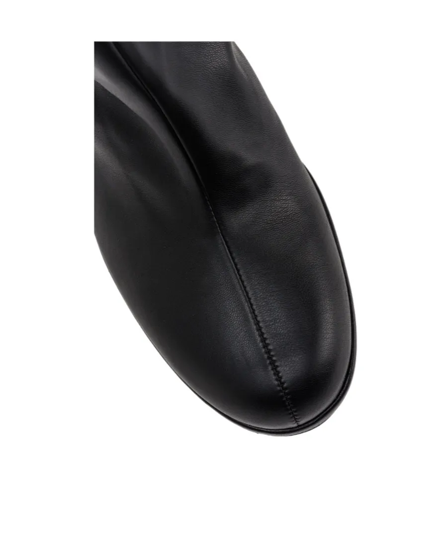 Faux-Leather Knee-High Boots