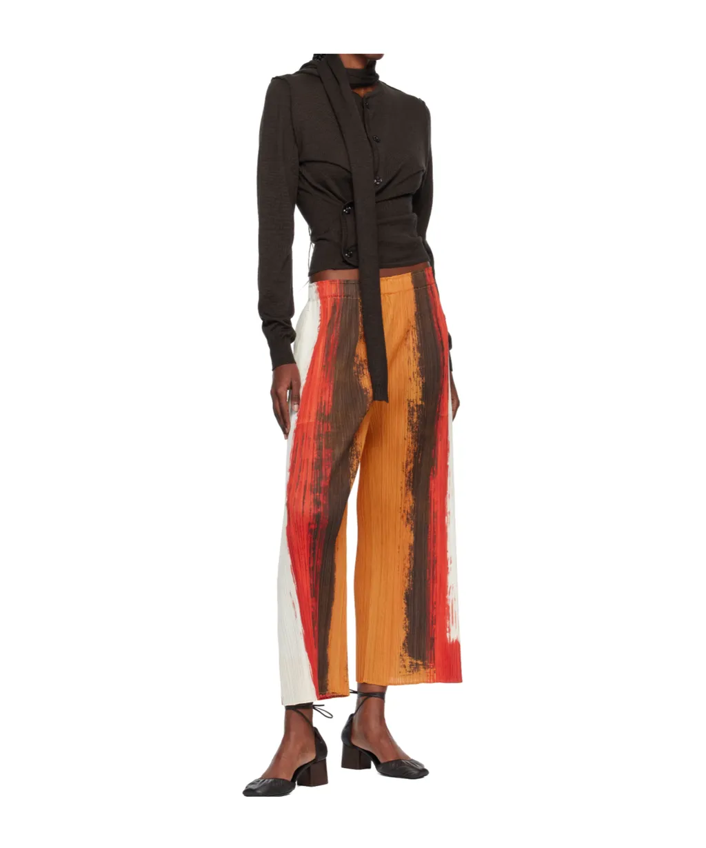 Pleated Stripe Trousers