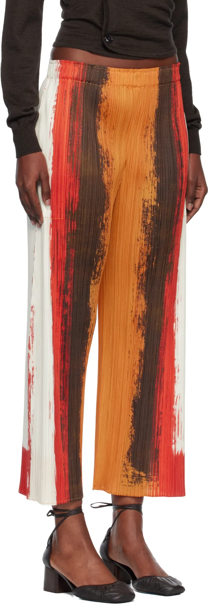 Pleated Stripe Trousers