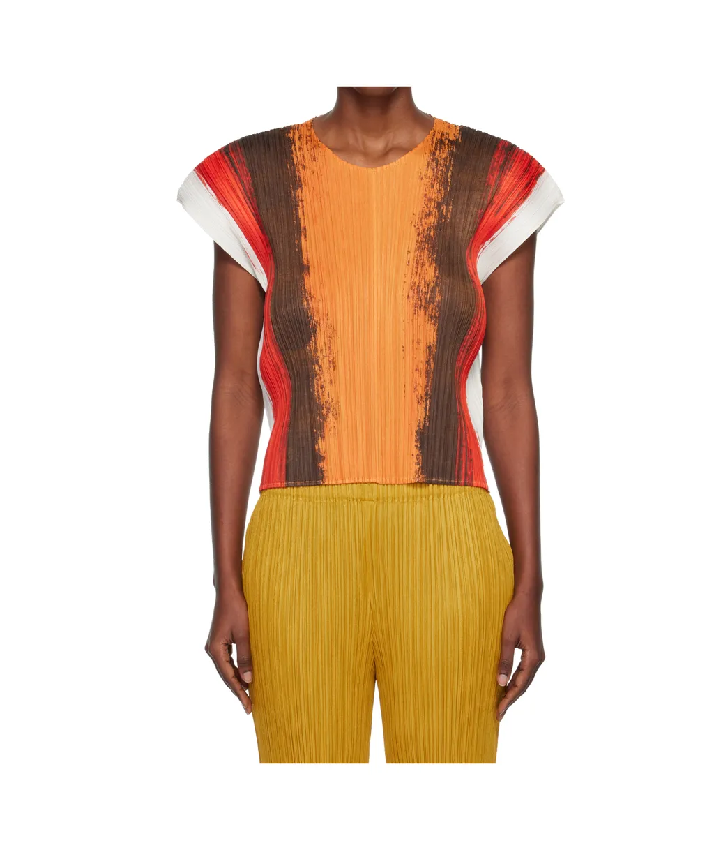 Pleated Stripe Top