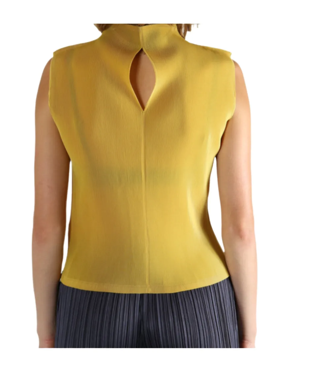 Pleated Mock-Neck Top