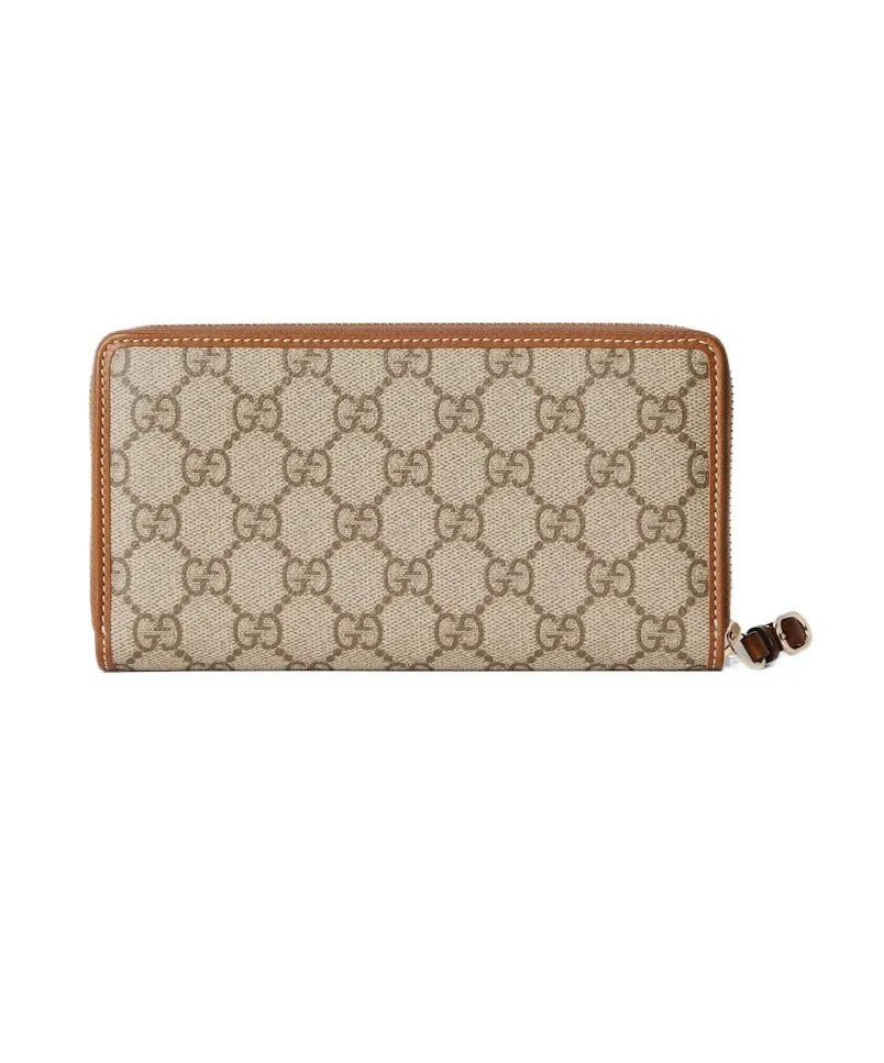 Gg Emblem Zip Around Wallet