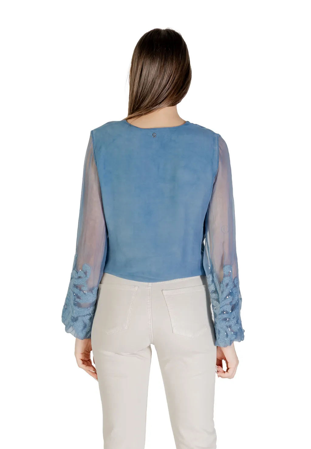 Embellished Balloon-Sleeve Top