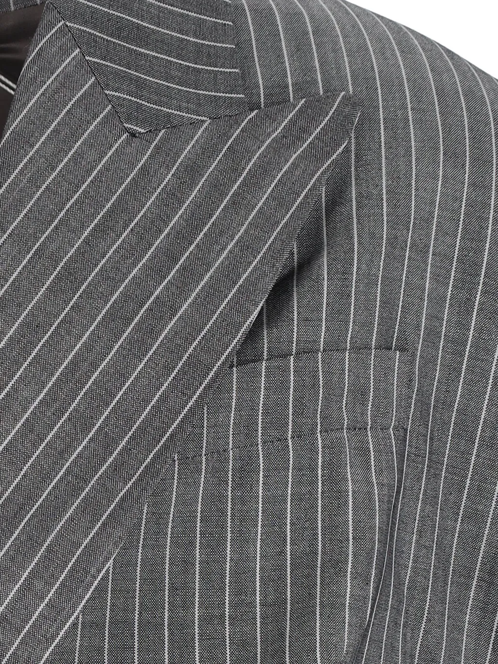 Double-Breasted Wool And Mohair Blend Suit Jacket