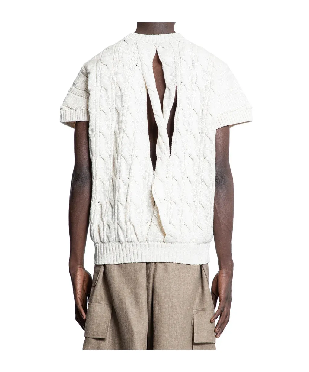 Cut-Out Cable-Knit Top