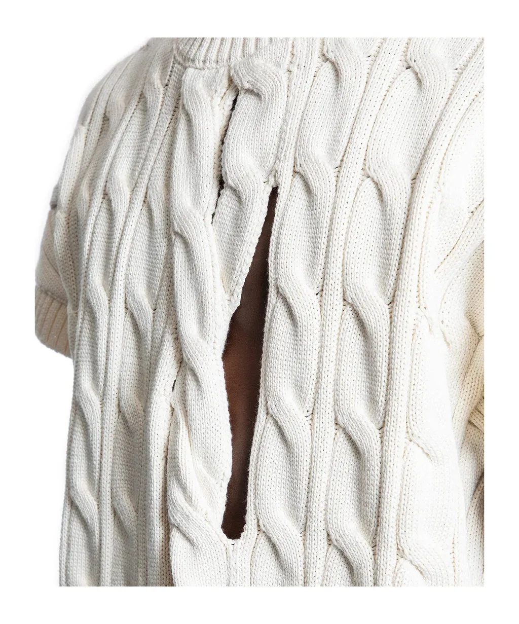 Cut-Out Cable-Knit Top