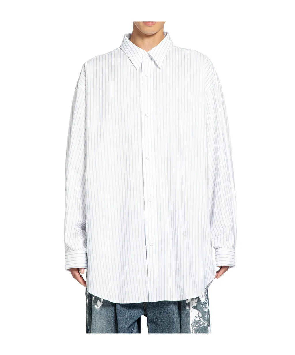 Oversized Cotton Poplin Pinstripe Shirt