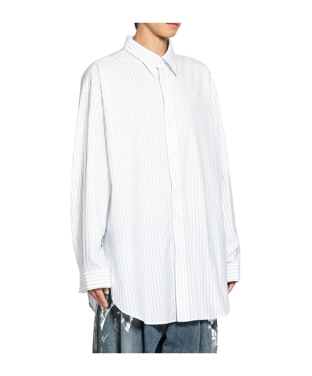Oversized Cotton Poplin Pinstripe Shirt