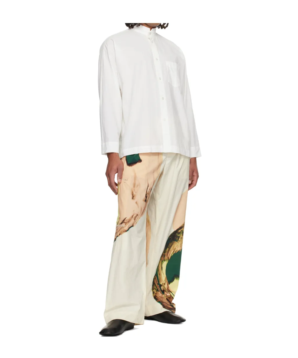 Pleated Nylon Taffeta Trousers