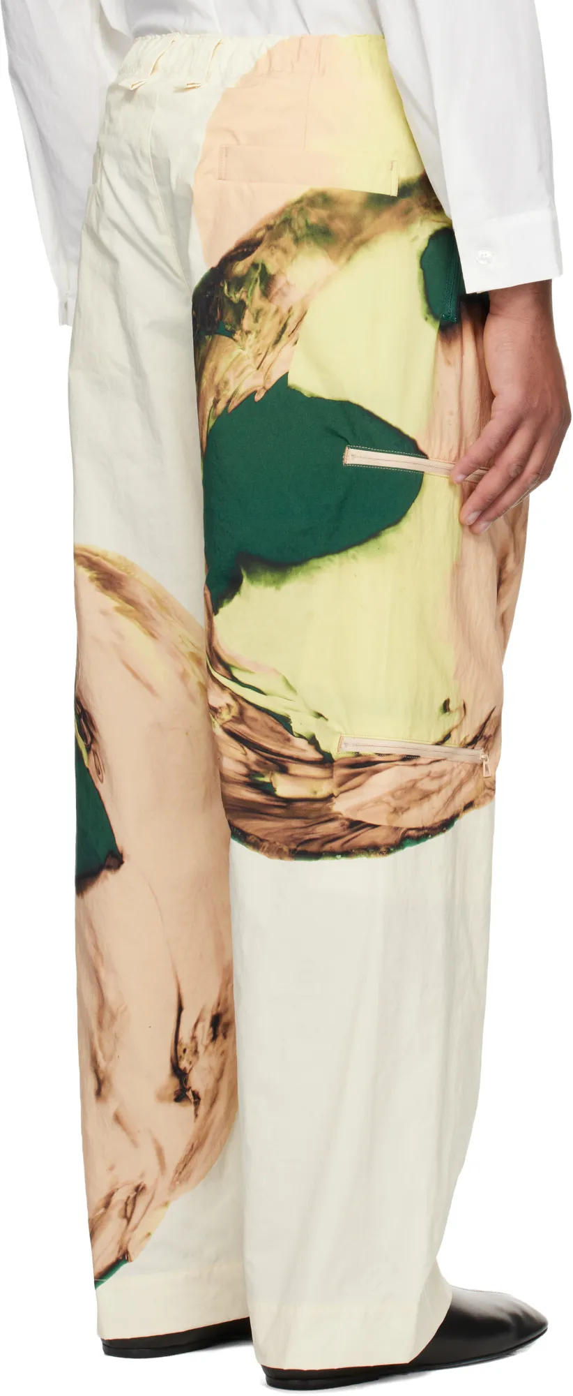 Pleated Nylon Taffeta Trousers