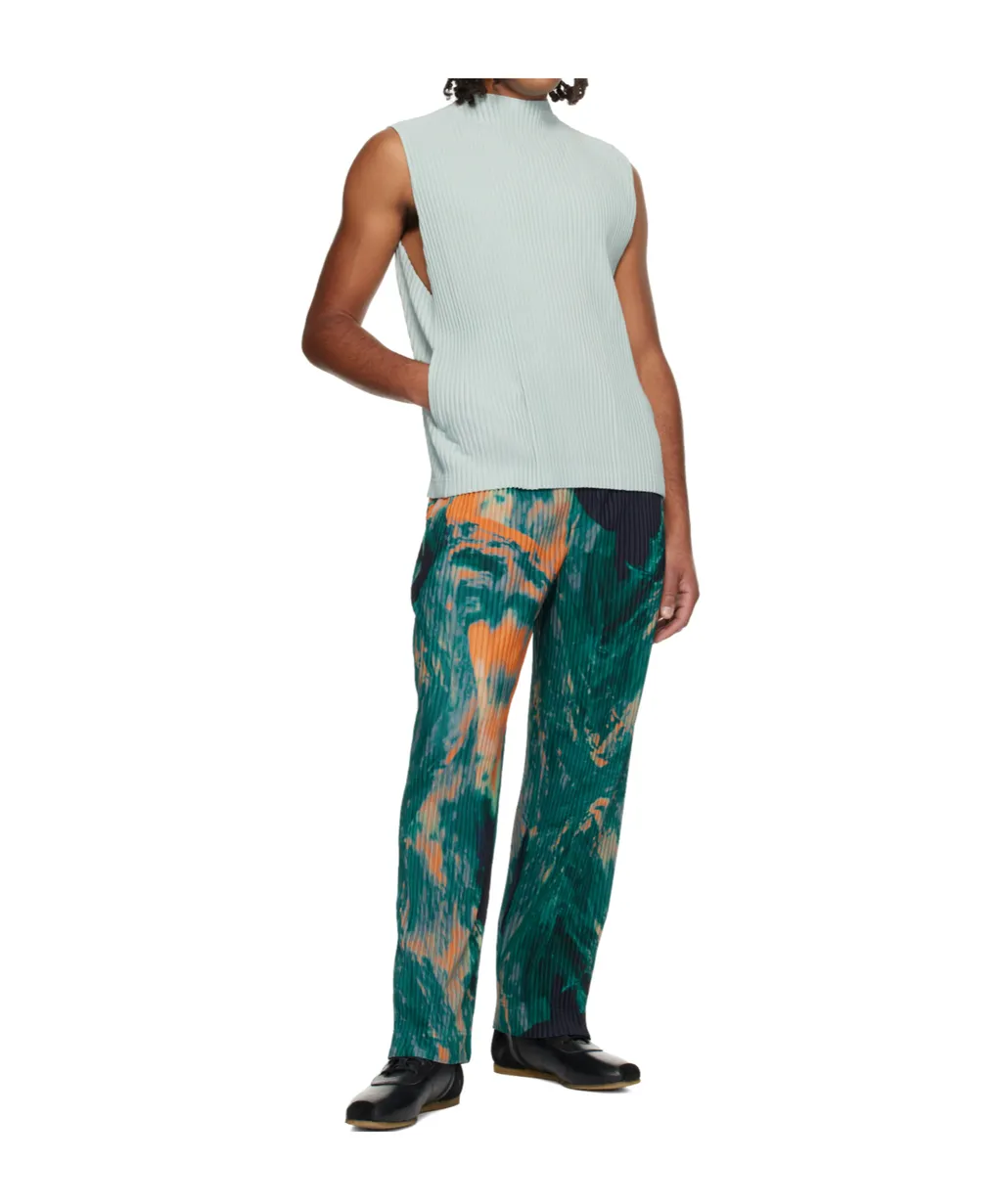 Pleated Polyester Knit Trousers