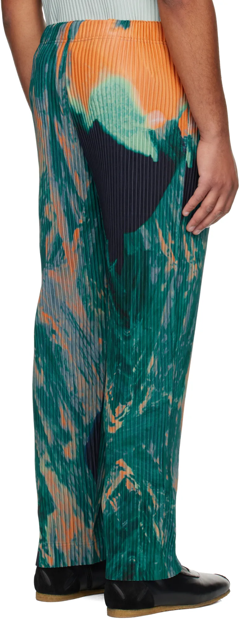 Pleated Polyester Knit Trousers