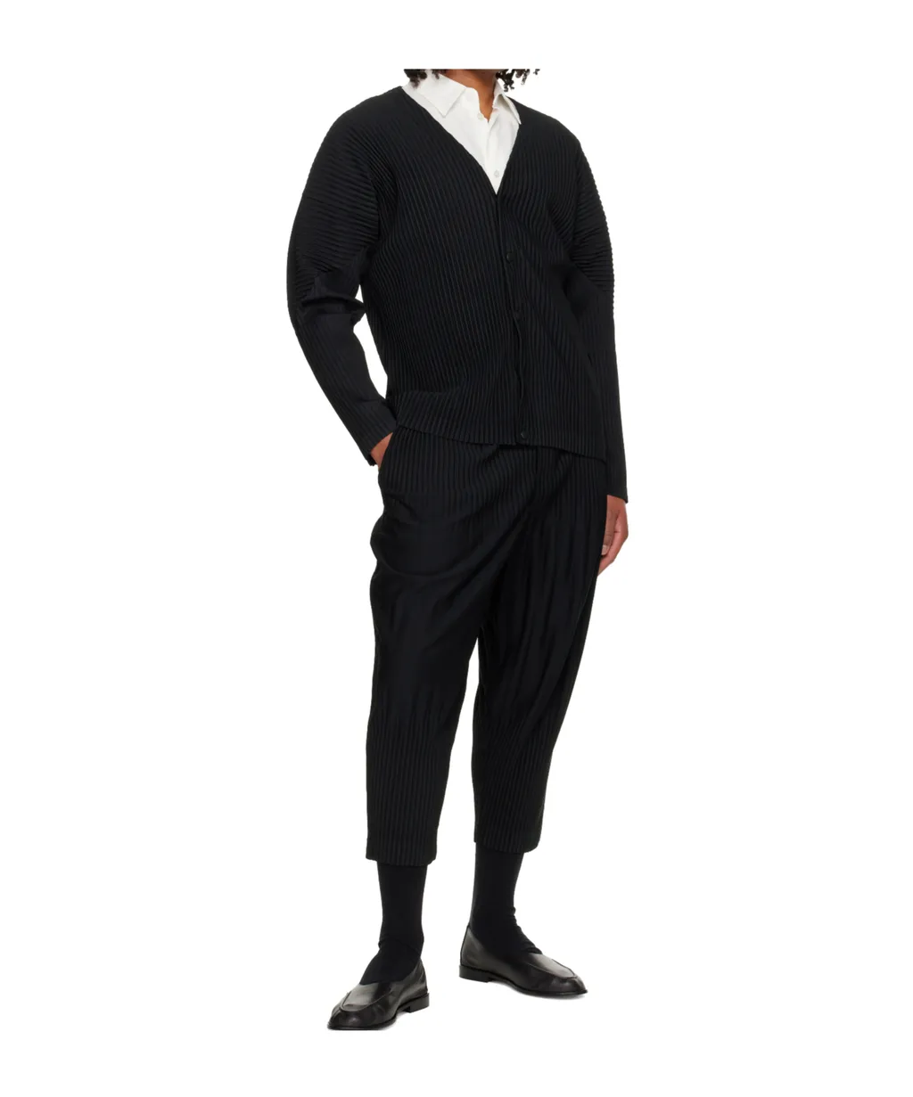 Pleated Knit Cardigan